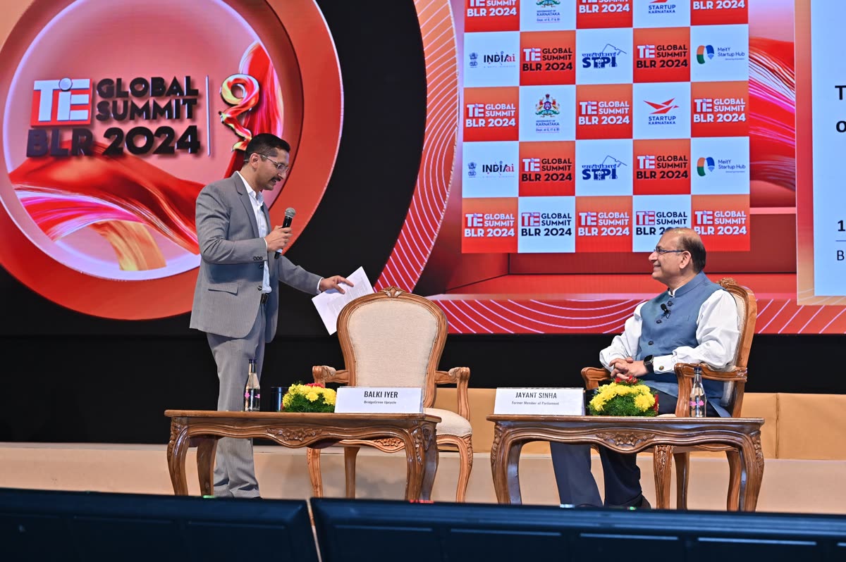 Chinmay hosting on the TiE Global Summit main stage